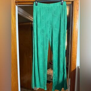 Vibrant Green Pleated Pants
